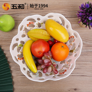 Wuhe Melamine Fruit Bowl Hollow Design With Floral Pattern For Home Kitchen Use - Product Image 3