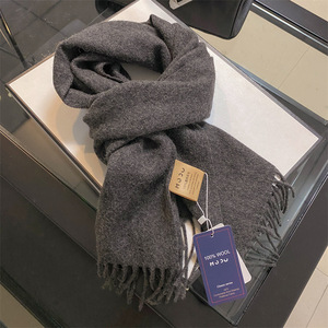 Bufanda de Lana Australiana 100% Melange con Logotipo Personalizado, Color Sólido Jaspeado, Bufanda Larga de Invierno - Product Image 4