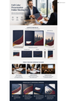 Kit de dossiers de présentation personnalisés en couleur avec inserts, porte-stylo, enveloppe et porte-documents pour réunions et propositions d'entreprise