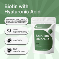 Suplemen Softgel Spirulina dan Chlorella 240 Kapsul Label Pribadi untuk Dewasa, Campuran Alga Hijau, Mendukung Kesehatan Fisik Harian