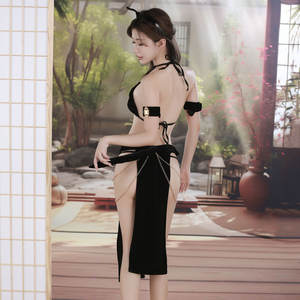 Costumes de jeu de rôle Bunny Girl, combinaisons <span class=keywords><strong>sexy</strong></span> non-tissées <span class=keywords><strong>Catwoman</strong></span>, robe bustier à chaînes, lingerie <span class=keywords><strong>sexy</strong></span> pour cosplay - Product Image 3