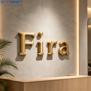 Factory Custom Embossed Gold 3D Relief Metal Letters Door <strong>Signs</strong> for Shop Buildings Waterproof Wall Mount - Product Image 2
