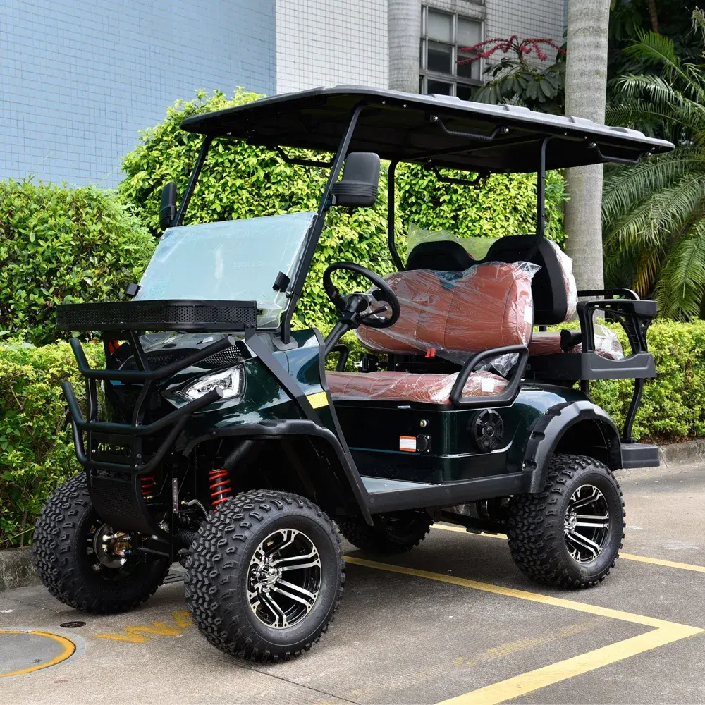 2024 dernière conception Mini chariot de golf électrique 4 places Max 100Km 72V/48V Lithium Hi Fi haut-parleur chariot de golf électrique voiture de club