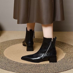 <span class=keywords><strong>Botines</strong></span> Chelsea <span class=keywords><strong>para</strong></span> <span class=keywords><strong>Mujer</strong></span>, Estilo 2026, Impermeables, Cómodos, Punta Redonda, Tacón Bajo, Ajustados, con Cremallera Lateral, <span class=keywords><strong>para</strong></span> Invierno - Product Image 3