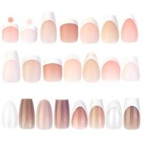 Gelsky Coffin Soft Gel Tips French Tip Press On Nails Nail Tips