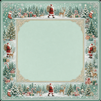Tapis de Mahjong de Noël 31,5x31,5 pouces, thème classique vert, rouge et or pour les soirées de jeu en famille