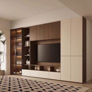 Soportes de Tv de lujo modernos, muebles de madera, mueble de Tv para sala de estar y juego de mesa de centro, Unidad de pared de Tv Meuble - Product Image 1
