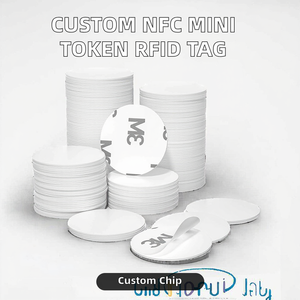 Custom NFC 125kHz Mini Token PETG Anti Metal RFID Coin Tag Disc <b>Card</b> Adhesive Sticker Weatherproof 10-Year Retention Model - Product Image 2