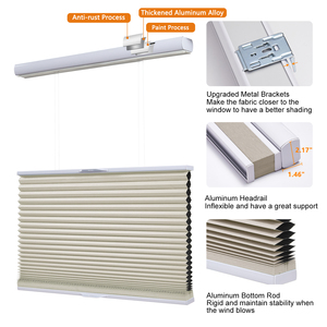 ستائر خلوية أفقية عالية الجودة للنهار والليل، ستائر دوارة على شكل خلية النحل بدون حبال مدمجة في النافذة لغرفة المعيشة - Product Image 4