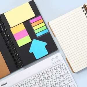 Wholesale Kraft Cover Logo Mini Notebook Memo Custom Die Cut Sticky Notes With Pen - Product Image 5