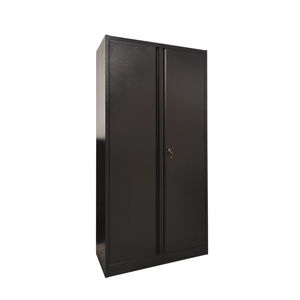 Gabinete de almacenamiento de doble puerta de acero negro, almacenamiento de artículos y organización, <span class=keywords><strong>archivador</strong></span> de <span class=keywords><strong>oficina</strong></span> con cerradura para taller escolar - Product Image 2