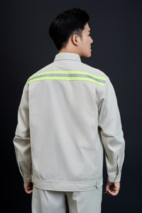 ชุดเซฟตี้แขนยาวสีเบจผ้า TC สำหรับผู้ชายสีเบจ - Product Image 6