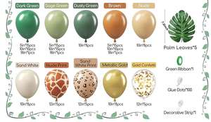 Kit de <span class=keywords><strong>guirlande</strong></span> d'arche de ballons pour fête d'anniversaire, baby shower, thème safari, jungle, animaux tropicaux, marron, vert, or, rétro, léopard, vente en gros - Product Image 2