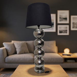 Lampe sur pied moderne IQBAL COLLECTION en fer, abat-jour en métal gris, lumière LED E26, usage résidentiel, hauteur réglable, lumière du jour 6000K - Product Image 3