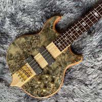 Haut en érable personnalisé 4 5 6 cordes, guitare basse à travers le corps, ALEMBI personnalisé, basse électrique
