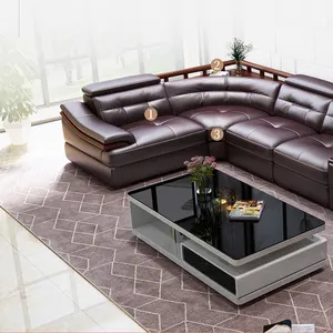 Bộ Sofa Da Hình Chữ U, Bộ Sofa Kết Hợp Ghế Phòng Khách, Đồ Nội Thất Phòng Khách, Ghế Sofa Da Sang Trọng Nhẹ