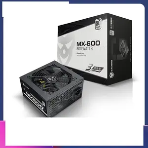 Ventilador RGB de 120mm Fuente de alimentación de computadora de escritorio 500W 550W 600W 650W Ventilador de luz de color 80 Medalla de oro Certificación potencia con ventilador RGB