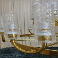 Lampe en verre de lustre de branche faite sur commande de taille réglable pour l'éclairage de barre de café de chambres d'invité d'hôtel de réception de villa