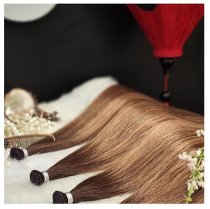 Extensions de cheveux humains 100% Remy Genius Weft, double épaisseur, cuticules alignées, lisses naturels, pour usage professionnel en salon - Product Image 1