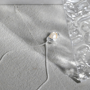 Vente en gros de chaîne de clavicule en argent sterling 925 de haute qualité pendentif en perles de coquillage collier de perles de <span class=keywords><strong>culture</strong></span> en forme d'arachide - Product Image 5
