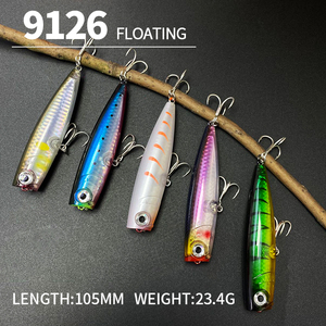 เหยื่อปลอมแบบ Popper ขนาด 105 มม. น้ำหนัก 23 กรัม สำหรับตกปลาทะเล น้ำเค็ม เหยื่อปลอมแบบลอยน้ำสำหรับตกปลาแบส - Product Image 3