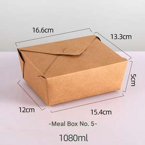 Contenedores de Alimentos de Papel Kraft Ecológicos, Portátiles, Impermeables y Desechables Personalizados para Ensaladas de Frutas, Pollo Frito y Loncheras - Product Image 3