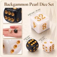 Ensemble de dés de jeu Mahjong avec marquages numériques dorés, cubes polyvalents pour jeux de société et divertissement festif