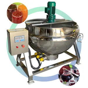 OCEAN Industrial Curry Paste Cook Pan Milk Boil Pot Automatic Steam Jacket Kettle Make Machine with Mixer for Candy