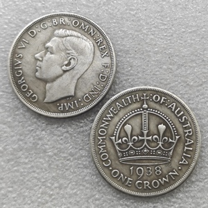 Pièces de monnaie commémoratives de style antique couronne australienne 1937, 1938, cadeaux, décoration intérieure - Product Image 1