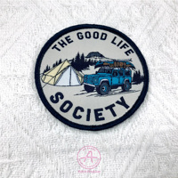 Patch de broderie tissé de grande taille Lueur dans le noir Patch de broderie tissé avec crochet et boucle