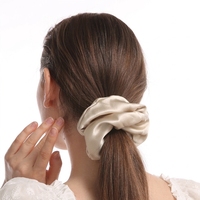 Élastique à cheveux en soie de mûrier 19 Momme, très élastique, style coréen, doux, pour queue de cheval, accessoires pour femmes
