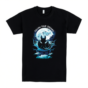 Camiseta Dragon Land negra con diseño gráfico Follow Your Dreams, unisex, talla M para adultos - Product Image 2