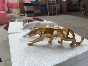 الجملة الحديثة مجردة إكسسوارات ديكور منزلي هندسية النمر النحت الحياة البرية الحيوانية الراتنج ليوبارد تماثيل - Product Image 6