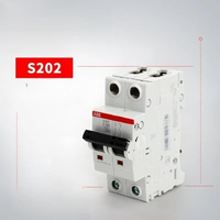 Disjoncteur miniature AB-B S202-C6 2P 6A Courbe C 6kA 230/400V AC Protection contre les surcharges et les courts-circuits Montage sur rail DIN