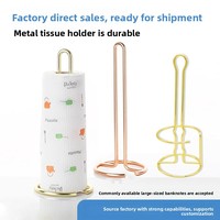 Support vertical en fil de fer pour rouleau de cuisine, distributeur de papier toilette doré, porte-serviettes, organisateur de mouchoirs – Fourniture directe usine
