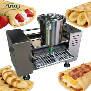 เครื่องทำเครปแบบต่อเนื่อง อุปกรณ์ทำแผ่นแป้งไข่ คุณภาพเยี่ยม สำหรับใช้ในร้านเบเกอรี่ ใช้นม น้ำ แป้ง - Product Image 1