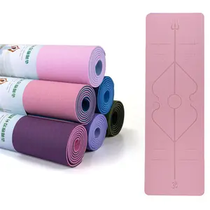促销定制大尺寸6毫米彩色健身减肥tpe男女通用大瑜伽垫