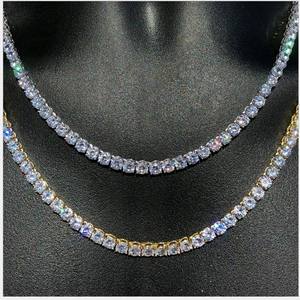 Hiphop טניס שרשרת שרשרת סגסוגת מצופה זהב הנוצצות Cz טניס שרשרת קולר בלינג בלינג יהלומי קריסטל שרשרת - Product Image 5