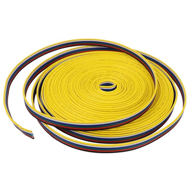 ESann RGBWW LED Strip 6Pin 100m Extension Bare Cable 22AWG Copper 6 Color Stand Ribbon Lamp Tape Lighting 10M