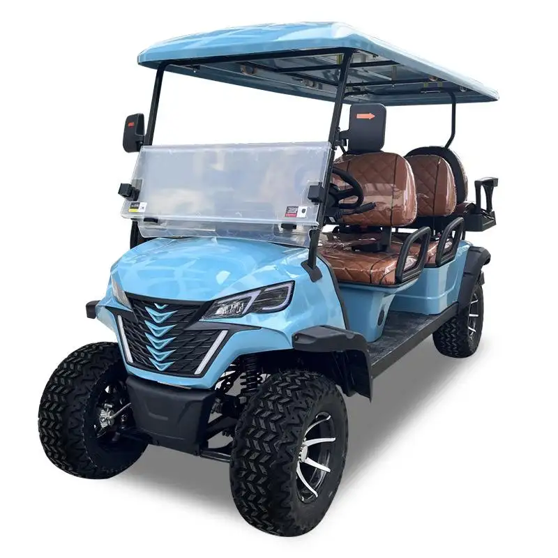 Electric 6 Seater 72V Independent Suspension Off-Road Golf Cart 14" Off-road Tires