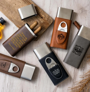 Estuche <span class=keywords><strong>de</strong></span> Cigarros <span class=keywords><strong>de</strong></span> Cuero con Logotipo Personalizado al por Mayor, <span class=keywords><strong>Humidor</strong></span> Portátil para 3 Cigarros con Cortador, Porta Cigarros Grabado Personalizado para Hombre, Regalo - Product Image 6