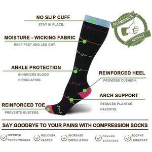 <span class=keywords><strong>Chaussettes</strong></span> <span class=keywords><strong>de</strong></span> course à haute compression pour genou <span class=keywords><strong>de</strong></span> sport élastique à la mode pour femmes Coussin <span class=keywords><strong>de</strong></span> fitness athlétique Conception <span class=keywords><strong>de</strong></span> confort Logo du corps - Product Image 2