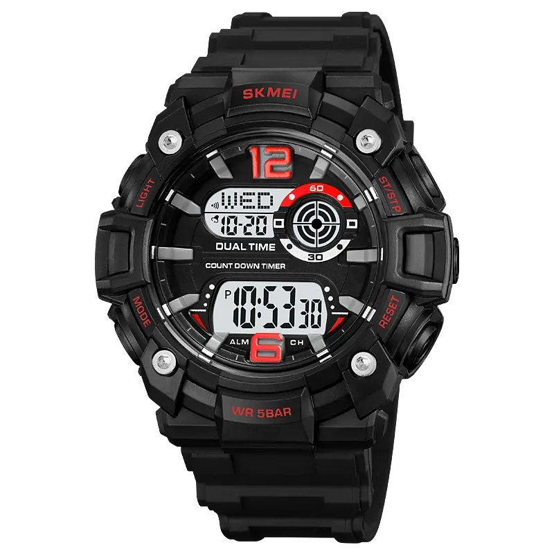 Skmei 2018 tpu strap dual time display luxury custom men watch digital sport facetory price