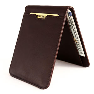 Vintage Classics Brown Crazy Horse Cuero Bifold Mens Wallet RFID Bloqueo Delgado Titular de la tarjeta de crédito para <span class=keywords><strong>los</strong></span> hombres - Product Image 1