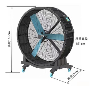 QX Heavy Duty <b>Fan</b> 1.25m 2m 2.5m Energy Saving High Speed Factory Drum <b>Fan</b> Air Ventilation Industrial Axial <b>Fans</b> - Product Image 5