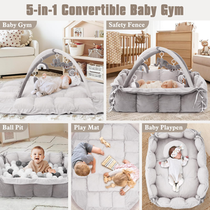 <span class=keywords><strong>Tapis</strong></span> de jeu <span class=keywords><strong>pour</strong></span> bébé en peluche épais avec 5 jouets, grand centre <span class=keywords><strong>d</strong></span>'activités <span class=keywords><strong>pour</strong></span> bébé, <span class=keywords><strong>tapis</strong></span> de jeu <span class=keywords><strong>pour</strong></span> nouveau-nés, cadeau idéal - Product Image 2