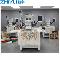 Machine à broder plate pour casquettes, neuve, informatisée, 4 aiguilles, 2 paillettes, avec dispositif de cordonnage, moteur, référence OEM 1201, vente au détail