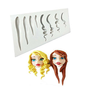 Homesun poupée cheveux Silicone Fondant gâteau décor moule Sugarcraft chocolat cuisson moule bricolage outil de coiffure - Product Image 1