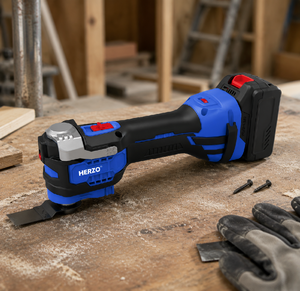 Outil électrique sans fil multifonction HERZO 20V de qualité industrielle pour le bricolage, machine <span class=keywords><strong>oscillante</strong></span> pour la coupe, le meulage et le polissage - Product Image 2
