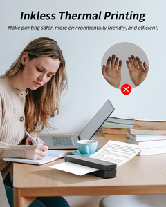 เครื่องพิมพ์ใบเสร็จไร้สาย เครื่องพิมพ์พกพาไร้สาย เครื่องพิมพ์ความร้อนขนาดเล็ก เครื่องพิมพ์ฉลาก สติ๊กเกอร์ สำหรับใช้ในบ้าน สำนักงาน - Product Image 2